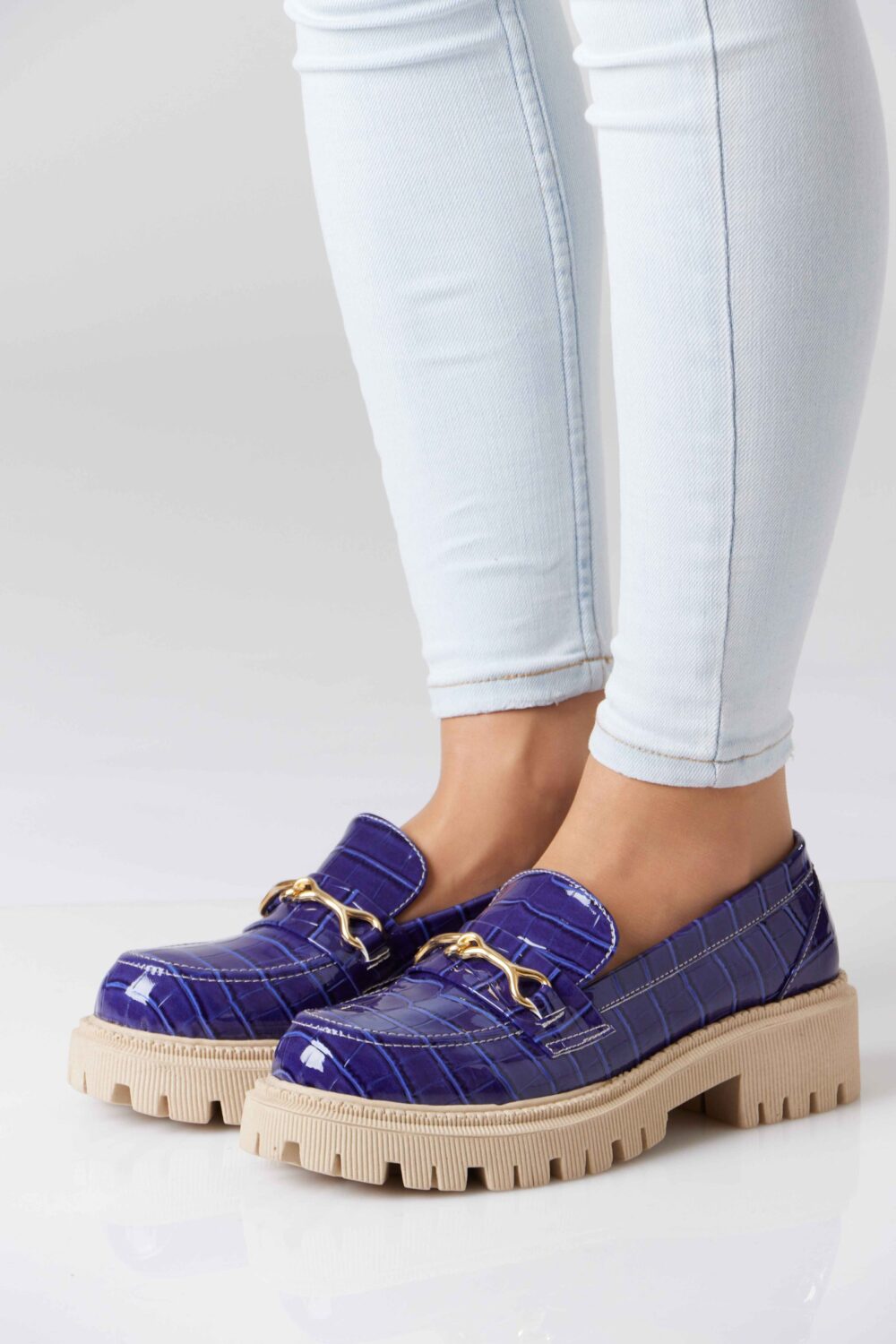 Gold Chain Leather Loafer - Image 14