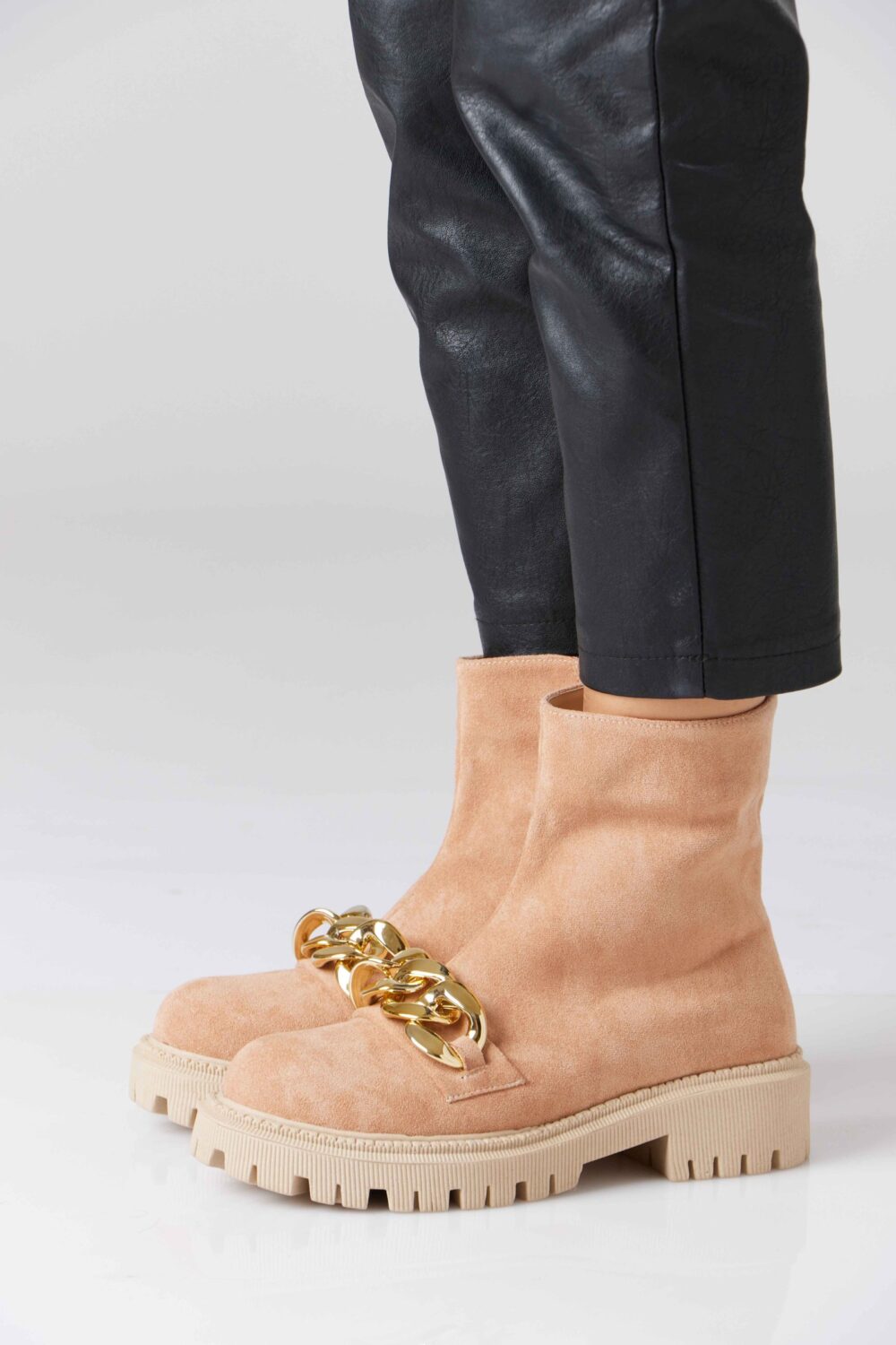 Silver Chain Suede Boots - Image 7
