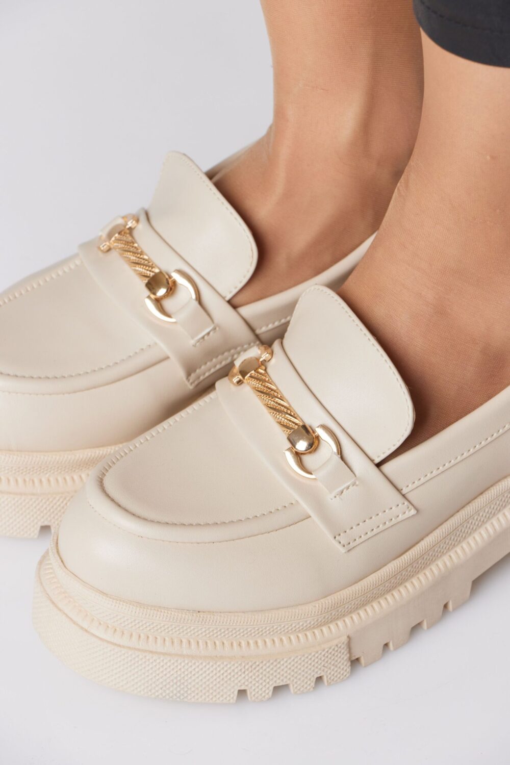 Chunky Leather Loafer with Chain - Image 4