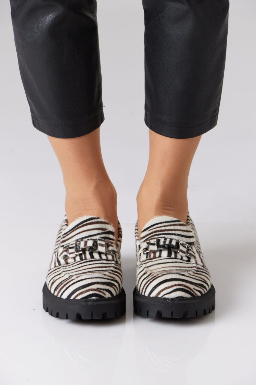 Chunky Suede Loafer with Chain - Image 10