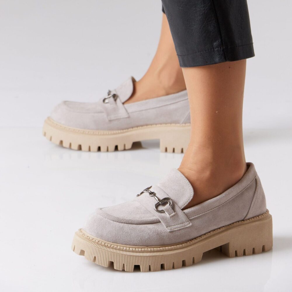 Chunky Suede Loafer with Chain - Image 3