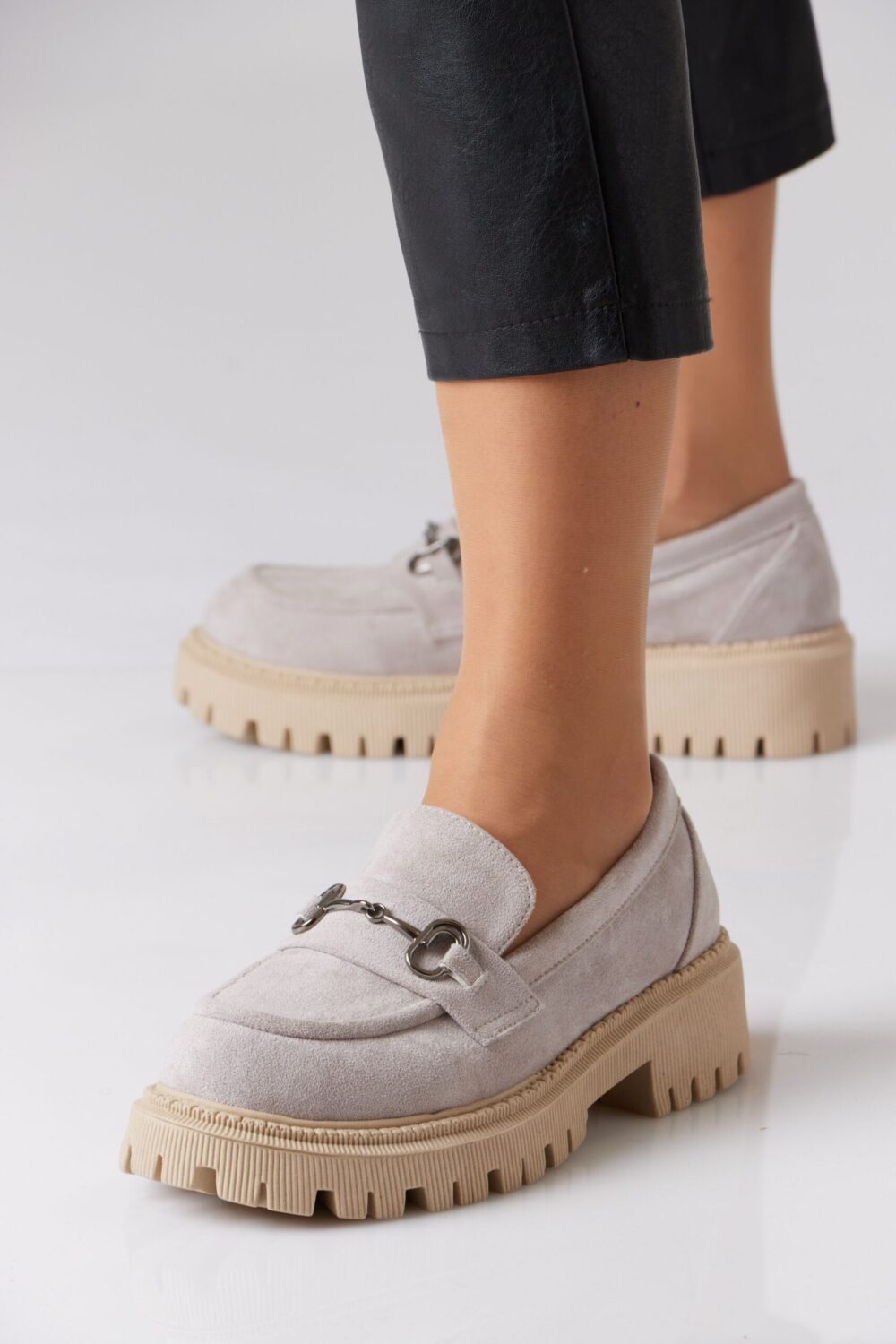 Chunky Suede Loafer with Chain - Image 5