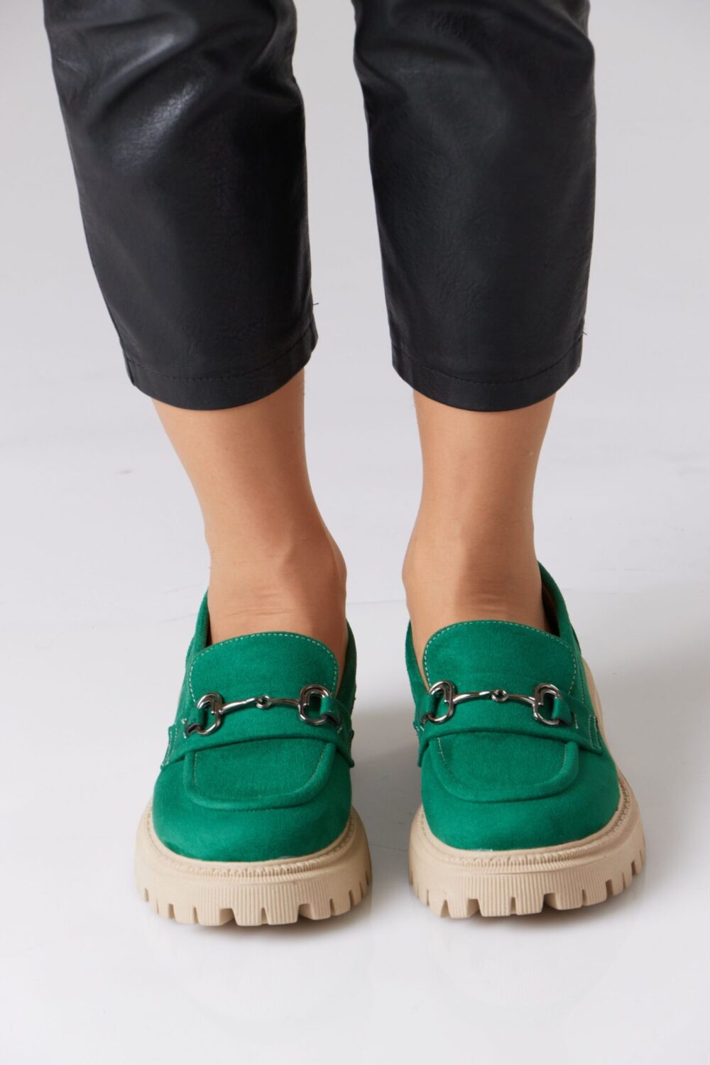 Chunky Suede Loafer with Chain - Image 18