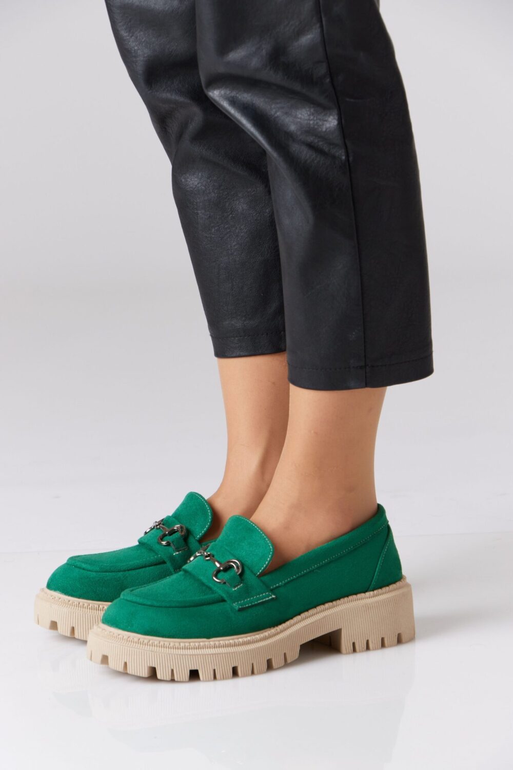 Chunky Suede Loafer with Chain - Image 19