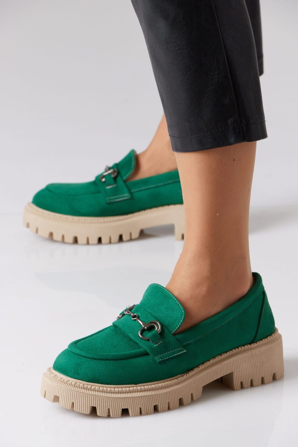 Chunky Suede Loafer with Chain - Image 20