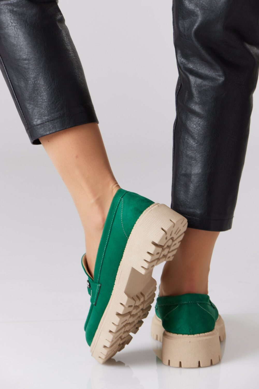 Chunky Suede Loafer with Chain - Image 21