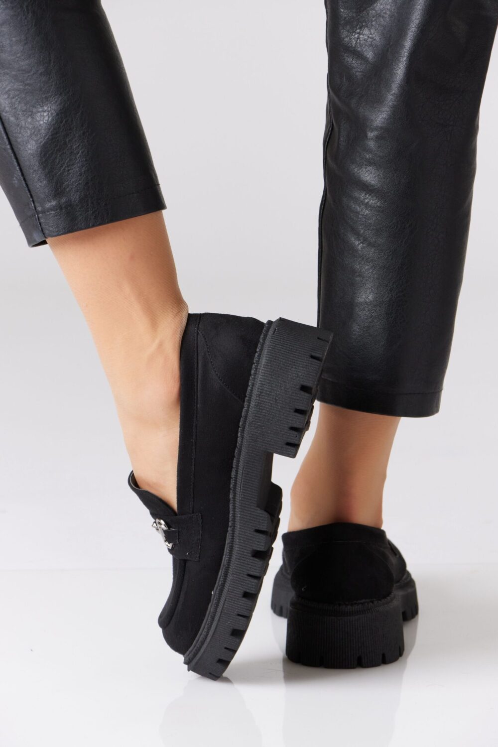 Chunky Suede Loafer with Chain - Image 16