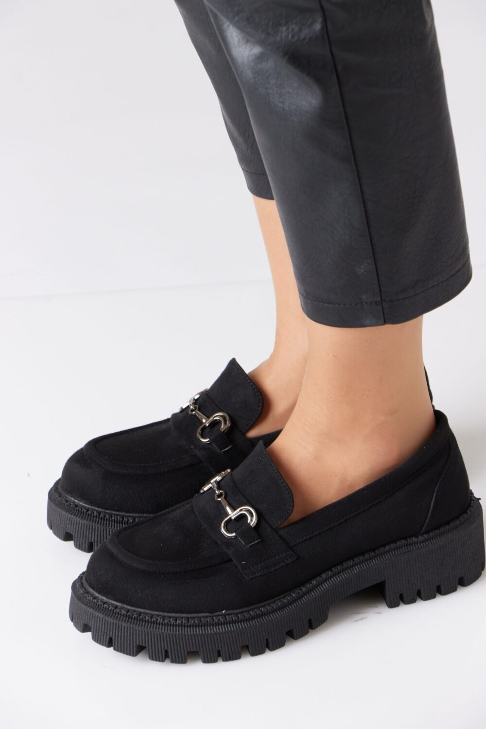 Chunky Suede Loafer with Chain - Image 17
