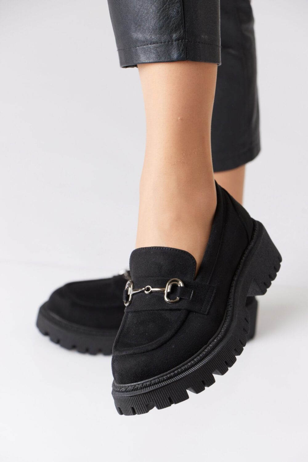 Chunky Suede Loafer with Chain - Image 14
